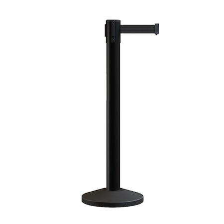 Montour Line Stanchion Belt Barrier Black Post 16ft. Black Belt ES660-BK-BK-160